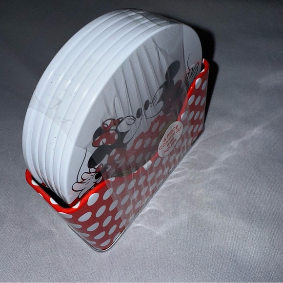 Disney Mickey & Friends 6 Piece Coaster Set Mickey Minnie Mouse Red White - Picture 5 of 10